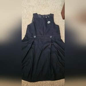 Lands' End Classic Blue Kids Dress With White B embroidered